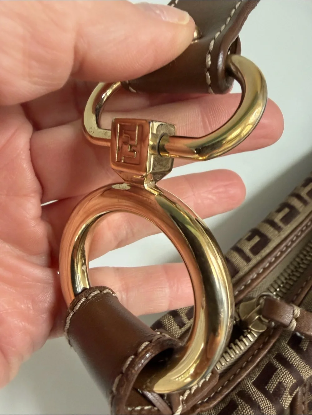 Fendi Brown Monogram Zucchino FF Chef Vintage - Picture 5 of 12
